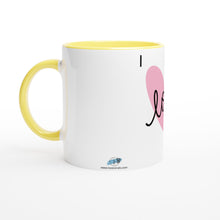 Load image into Gallery viewer, White 11oz Ceramic Mug with Color Inside - I Love Corals
