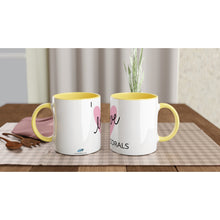 Load image into Gallery viewer, White 11oz Ceramic Mug with Color Inside - I Love Corals
